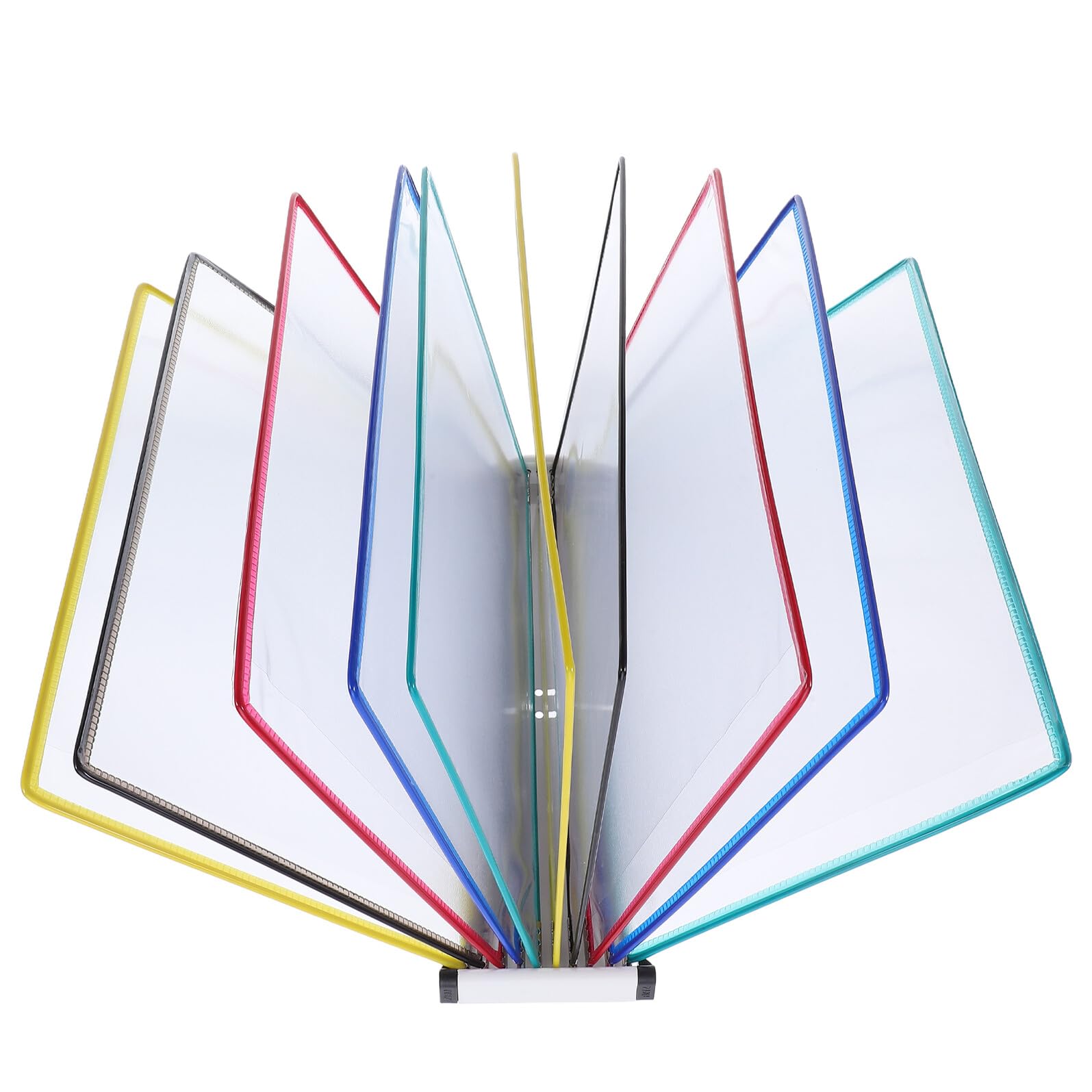 Wand Aktenorganizer aus Eisen mit 10 Transparenten PVC Fächern für A4 Dokumente Hängender Prospekthalter und Zeitschriftenständer für Büro Schule und Klinik