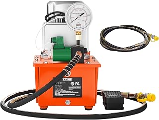 VEVOR Electric Hydraulic Pump, 10000 PSI 750W 110V 488 in³/8L Capacity, Single Acting Solenoid Valve, Electric Driven Hydraulic Pump Power Pack Unit with Pedal Switch for Punching/Bending/Jack Machine