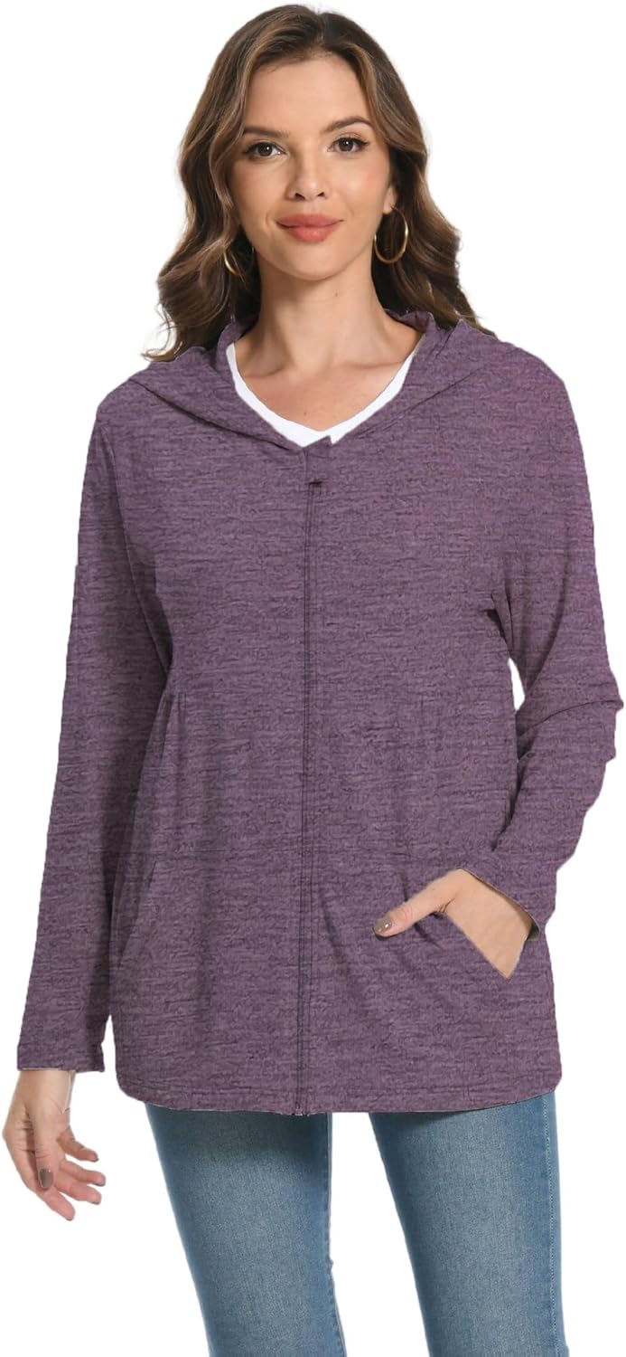 Meuponc Mastectomy Hoddies Jacket Coat with Drain Pockets Women Post Surgery Recovery Must Haves Long Sleeve Zip Up Shirts - Image 4