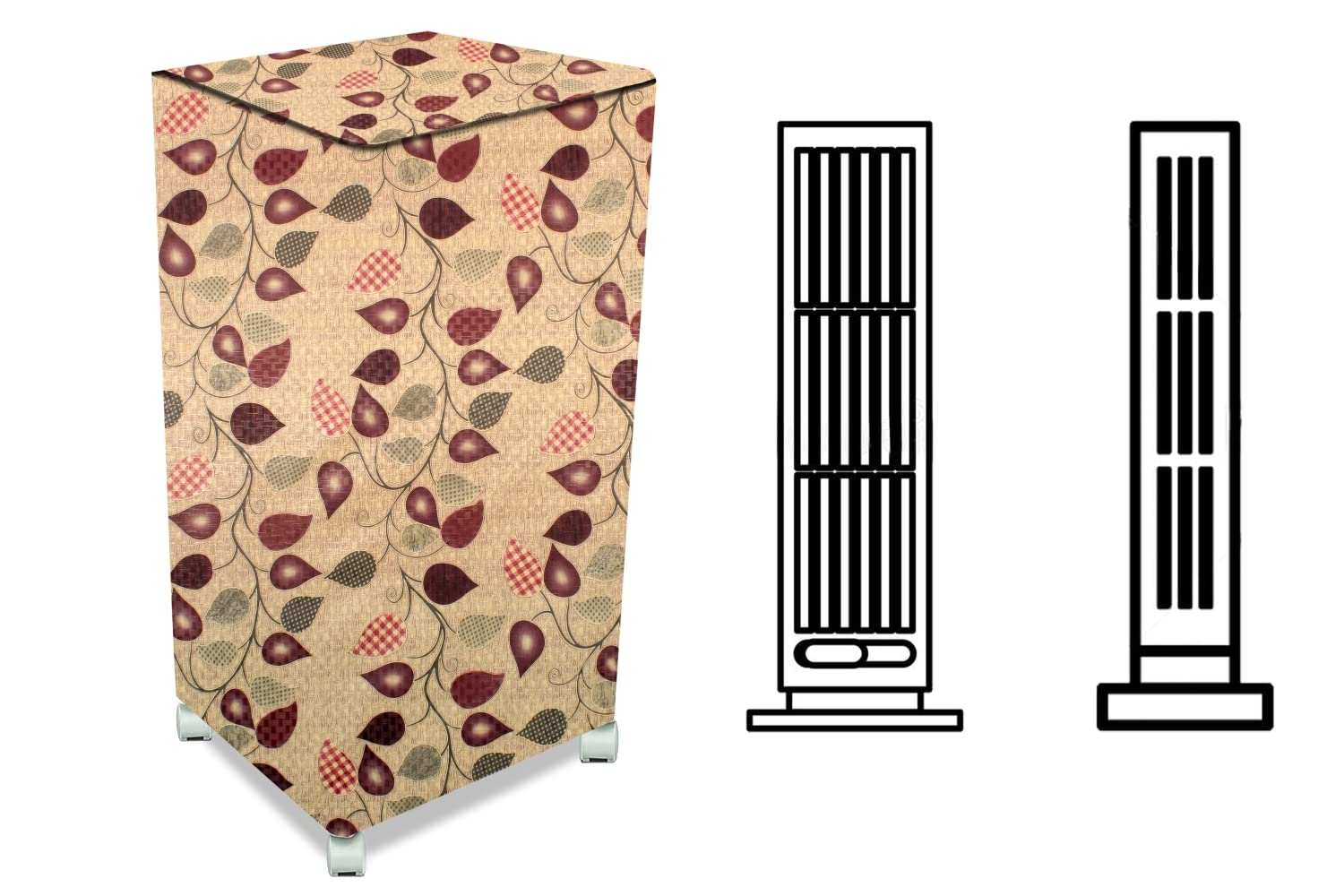 Stylista Cooler Cover Compatible for VITEK VT-3066 RW-I 36 Liter Tower Cooler Petals Pattern Yellow