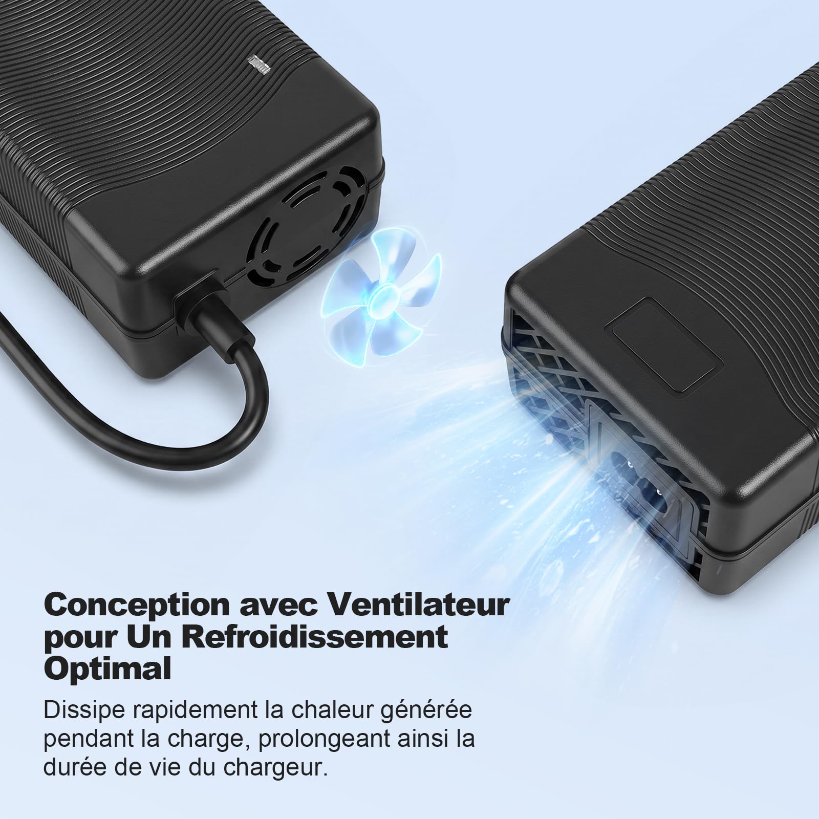 Chargeur 54,6 V 2 A pour scooter électrique Kukirin G2 Pro/Kukirin G2 MAX, pour scooter électrique Xiaomi 4 Ultra/5 Pro, chargeur de batterie au lithium 48 V de rechange avec connecteurs