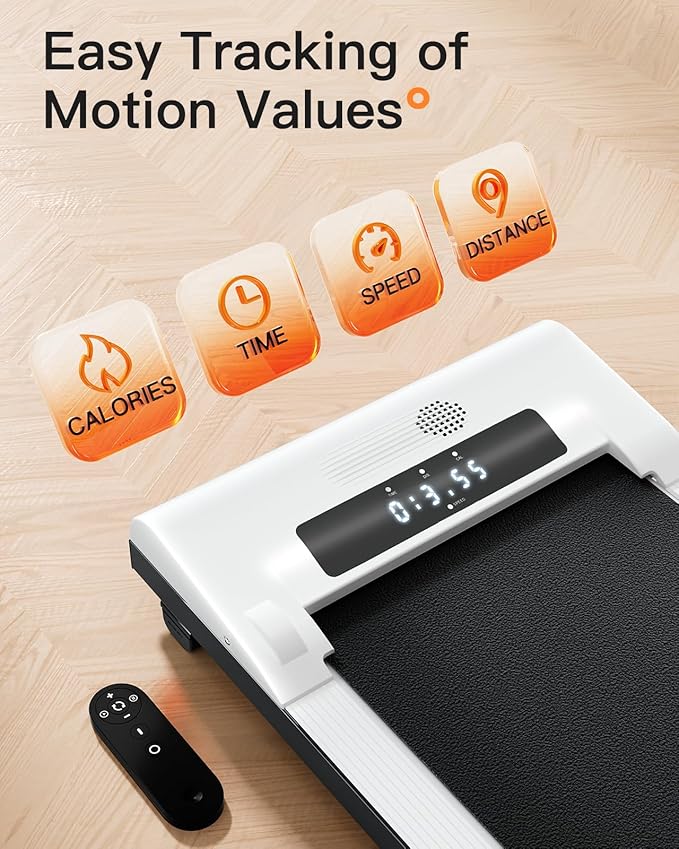 Caminadora Eléctrica Plegable Compacta 2 hp 6.44 km/h Soporta 107 kg Blanco miniatura 5