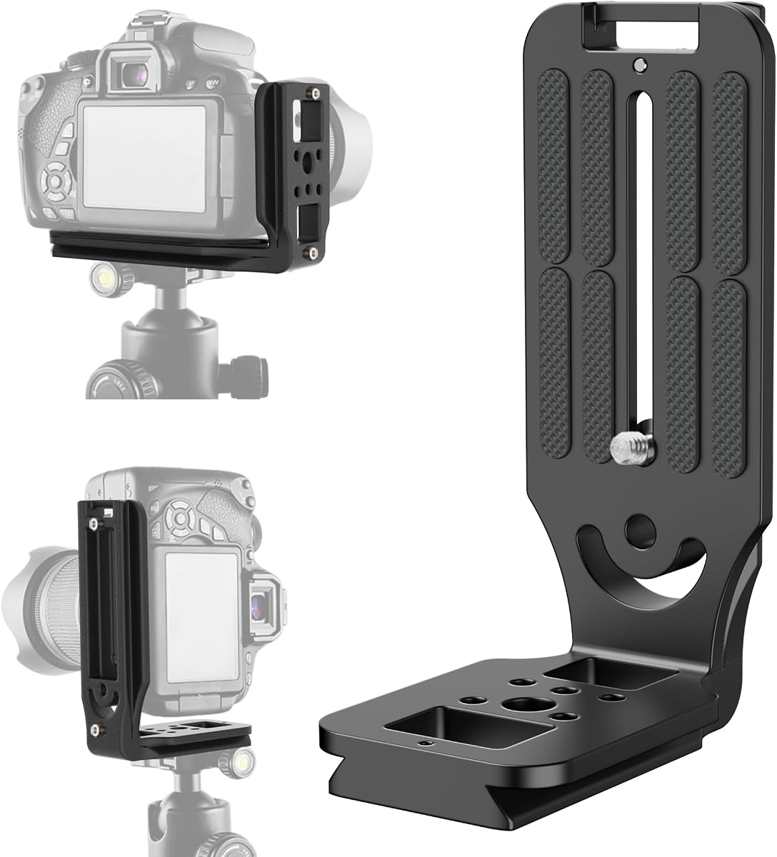(Real Single One) Cámara DSLR Soporte L Placa de liberación rápida Trípode de conmutación horizontal vertical Compatible con Canon Nikon Sony DJI Ronin Zhiyun Estabilizador Trípode Monopié No se adapta a Manfrotto