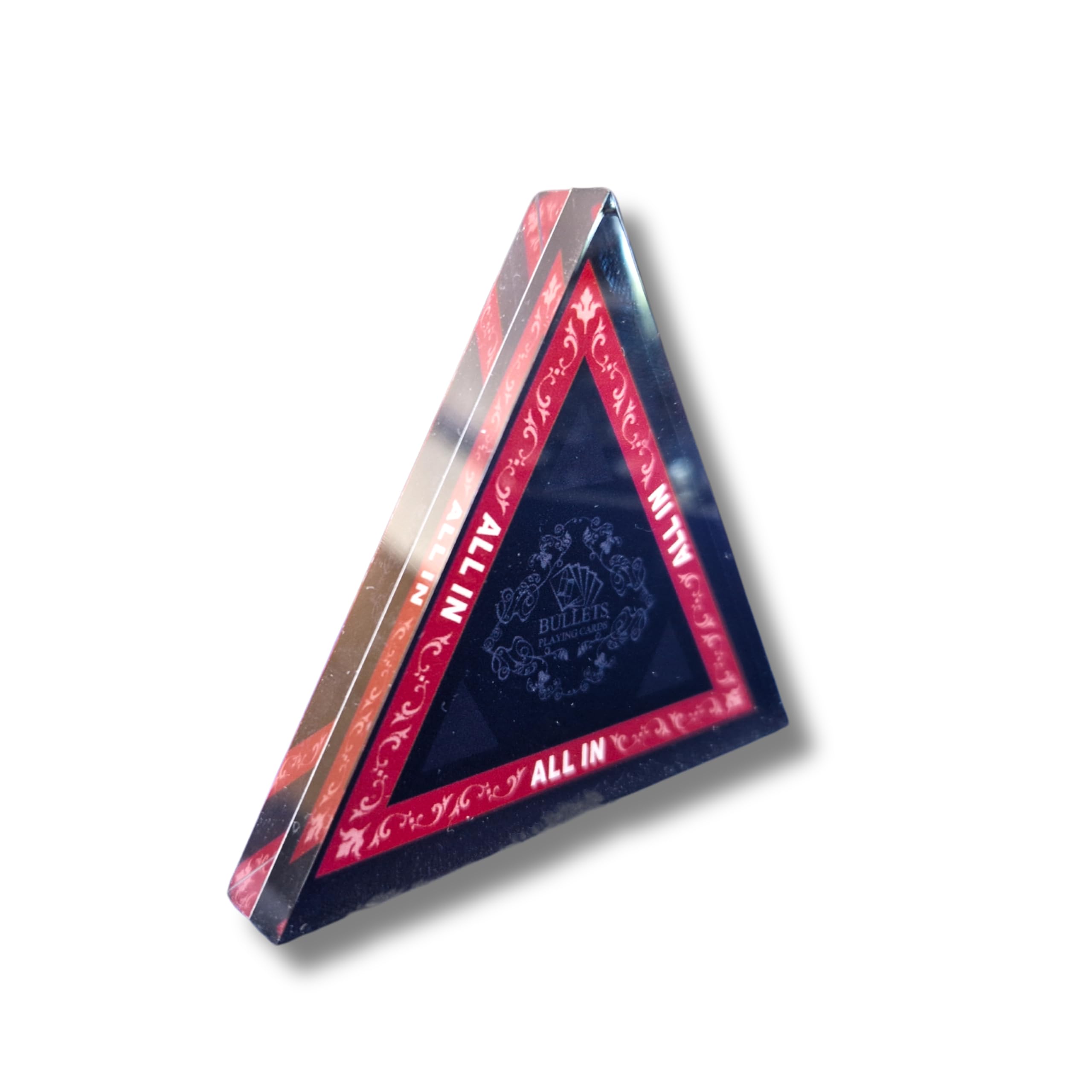 Bullets Playing Cards, Trójkąt all-in, poker, akryl, 7,2 x 7,2 x 7,2 cm