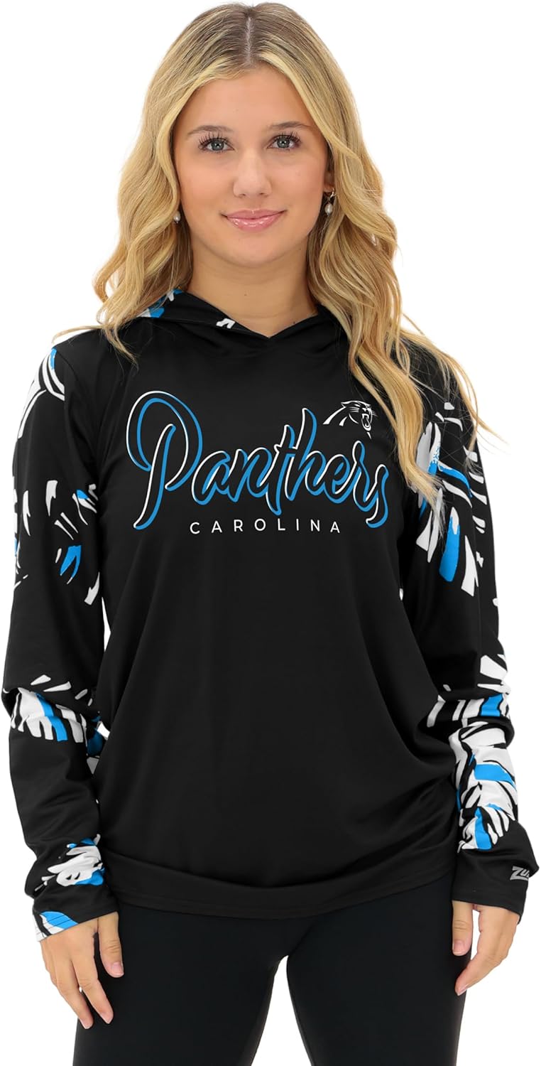 Zubaz NFL Teams Women's Lightweight Hoodie (XS - 3XL) - Vibrant Team Graphic Designs