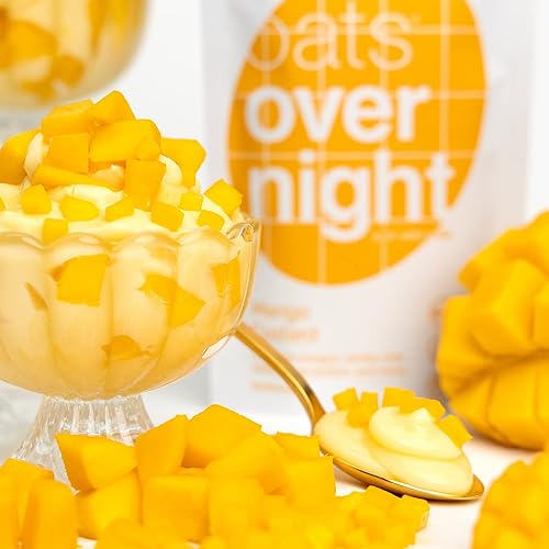 Miniatura 5 de Oats Overnight Crema de mango - Avena durante la noche con 0.71 oz de proteína, batido de proteína de desayuno alto en fibra, avena sin gluten,