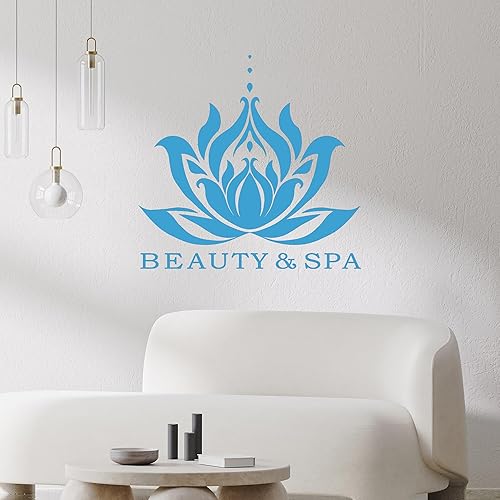 Miniatura 3 de Vinilo adhesivo de pared para salón de belleza Spa Lotus relajante sala de masajes Adhesivos interiores Mural Decoración grande (ig5808) Negro