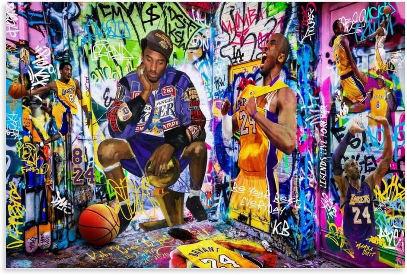 Amazon.com: nanyo Kobe Basketball Bryant Graffiti Art Poster Sport ...