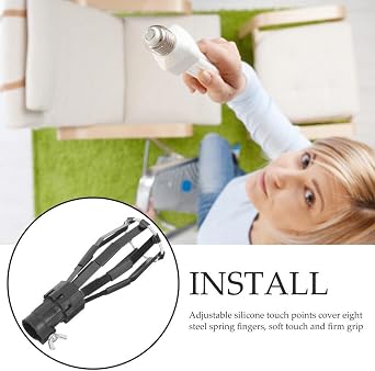 Bulb Extractor Tool - Lamp Remover 15x4.2cm Grabber, Light Changer Device | Flexible Grip Design Secure Removal Solution Small Medium Standard Bulb Accessory, Safe Replacement Handling Device Efficien