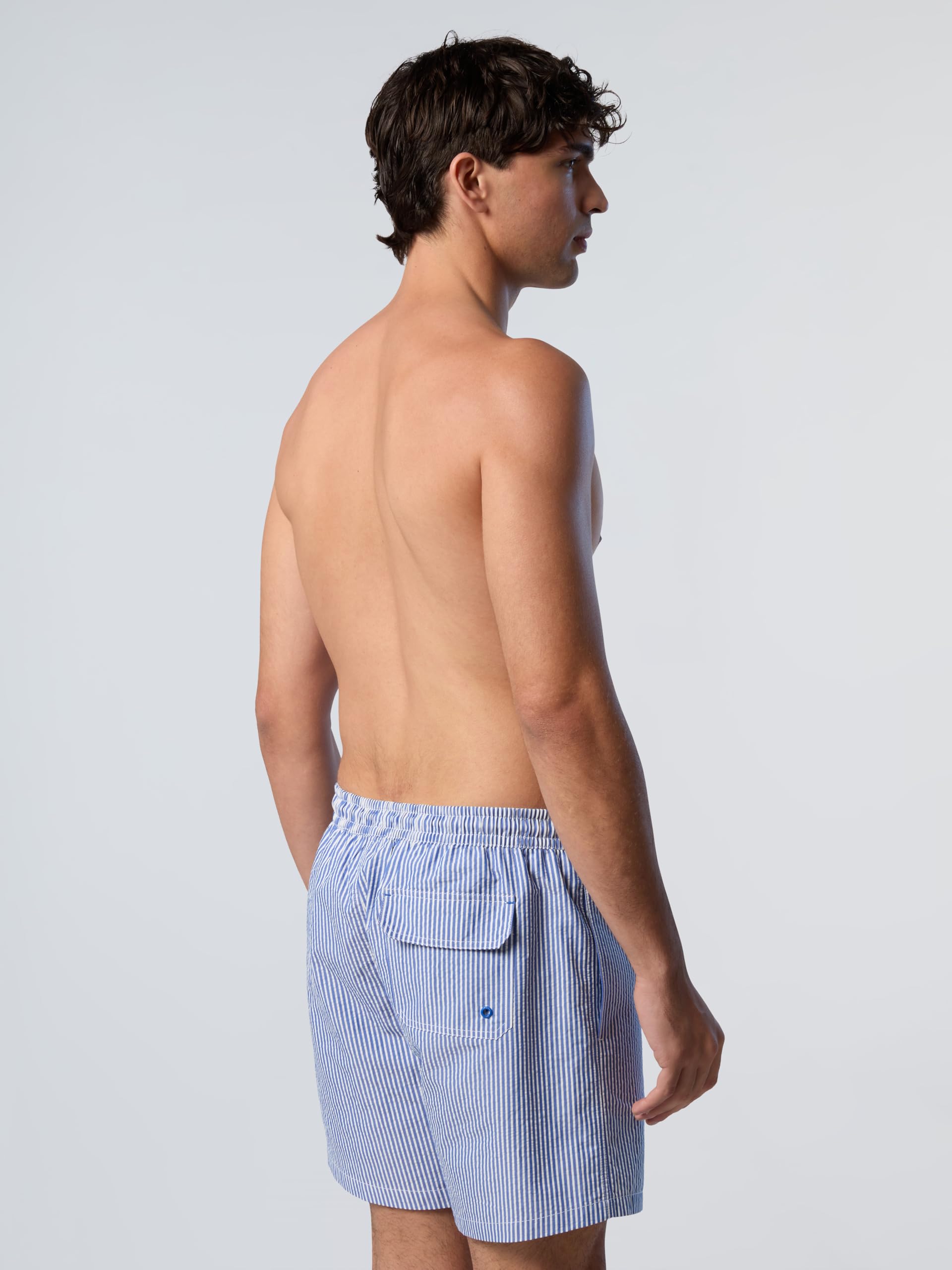 NORTH SAILS Boxer Mare Uomo in Seersucker di Cotone e Poliestere a Righe