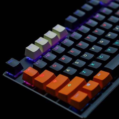 Miniatura 7 de Carbon Miami PBT - Teclas retroiluminadas ANSI para teclado mecánico MX Melody 96 KBD75 68 61 87 104 (solo tecla) (carbono invertido)