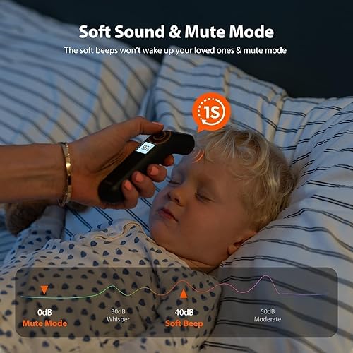 Miniatura 5 de iHealth Termómetro de frente para adultos el termómetro infrarrojo sin contacto para bebé para fiebre termómetro médico con alarma de fiebre e