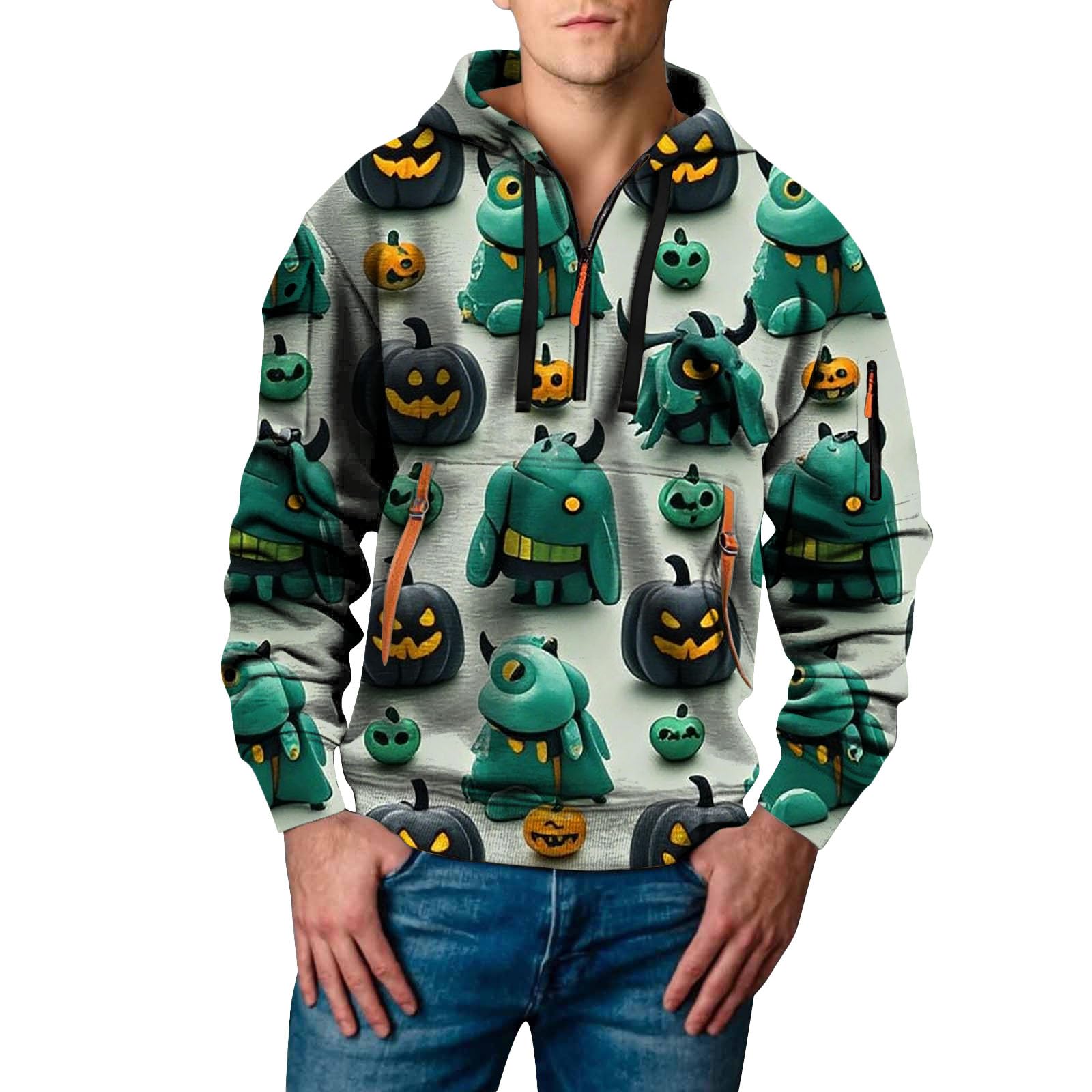 Ropa Anti UV Hombre Sudadera De Manga Larga para Hombre, Estilo Otoño, con Estampado 3D. Camiseta Exteriores. Sudaderas Barca (Green, L) Caza Proteccion Solar Kit Pesca Camisa Ciclismo