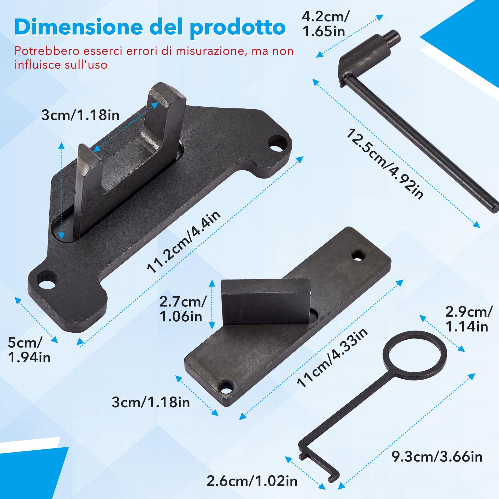 CarBole Kit di Attrezzi per la Messa in Fase del Motore 1.2 GDI PureTech Strumento di Allineamento dei Camme per Motori per Modelli Citroën,Peugeot e Opel,OEM:0109-2B,J-0109-2C,J-0109-2D