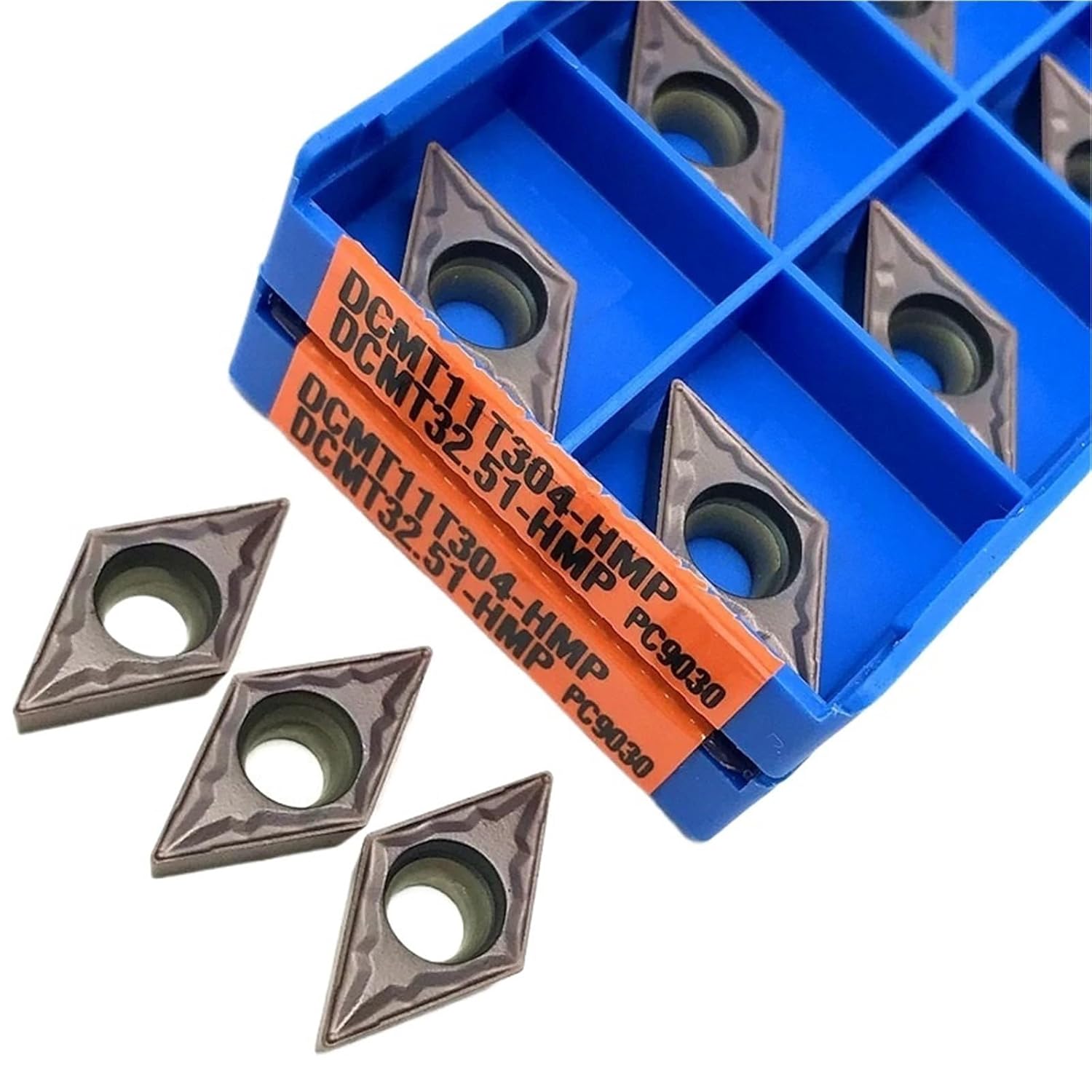 Lathe bits Cutter Inserts 10PCS DCMT070204 DCMT11T304 DCMT11T308HMP Carbide Insert Internal Turning Tool Lathe Cutting(DCMT070204HMP PC9030)