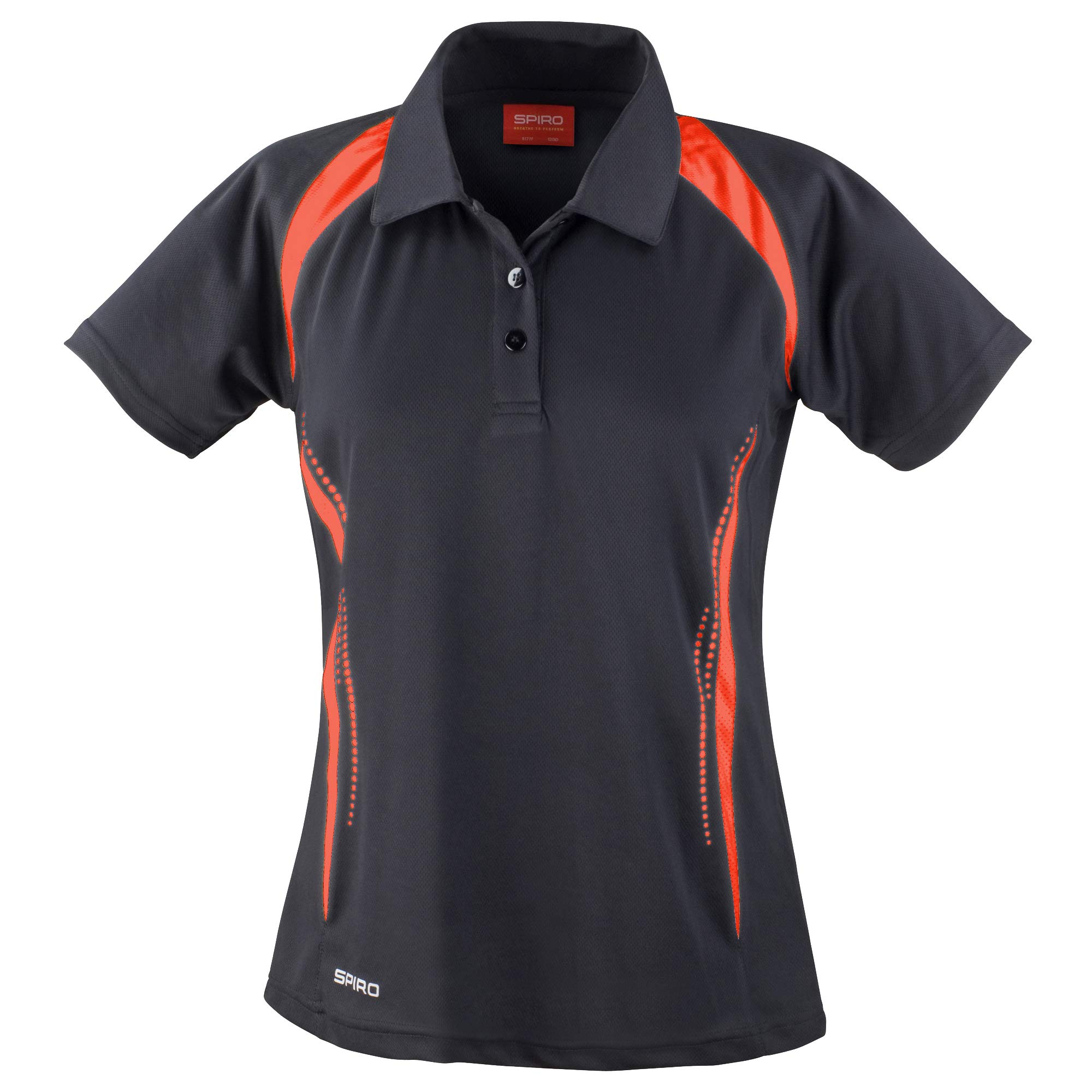 Spiro Womens/Ladies Sports Team Spirit Performance Polo Shirt (M) (Black/Red)
