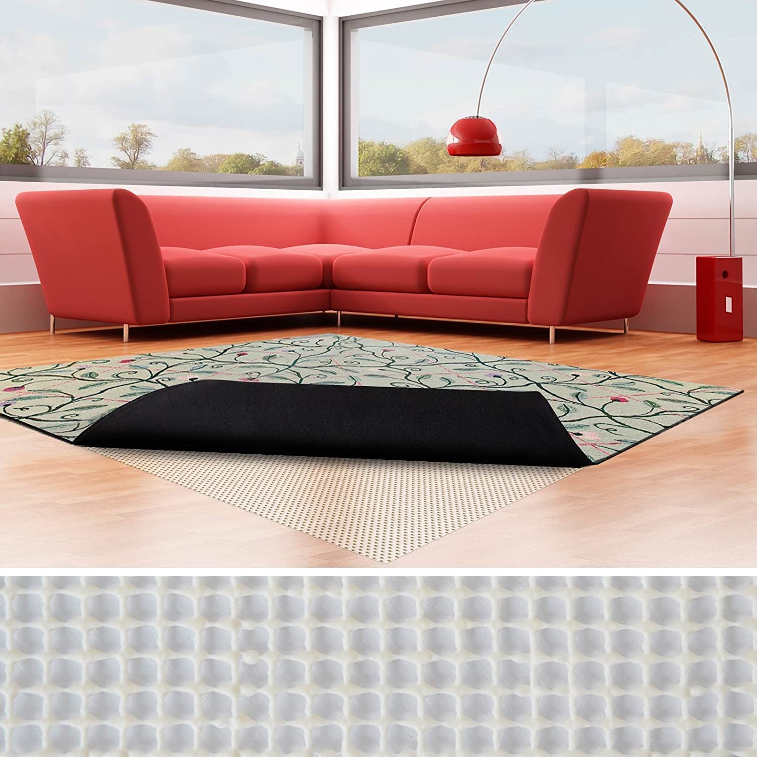 Sous-tapis Rug Grip en mousse souple | Tapis antidérapant pour tapis | Butée de tapis pour sols textiles et lisses | Plusieurs tailles (60 x 500 cm)