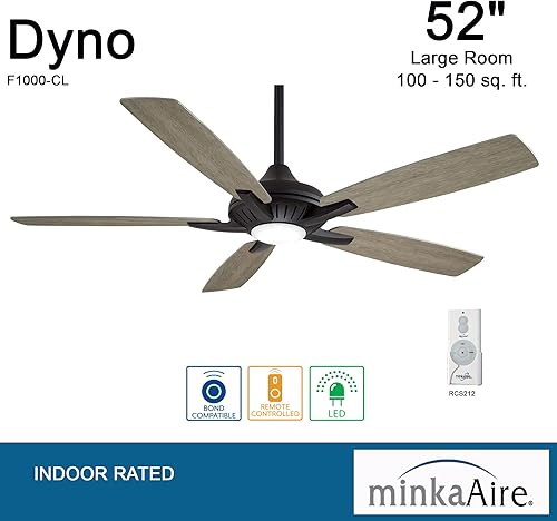 Miniatura 4 de MINKA-AIRE F1000-CL Dyno Ventilador de techo interior de 52 pulgadas con LED integrado de 16 W regulable en acabado carbón
