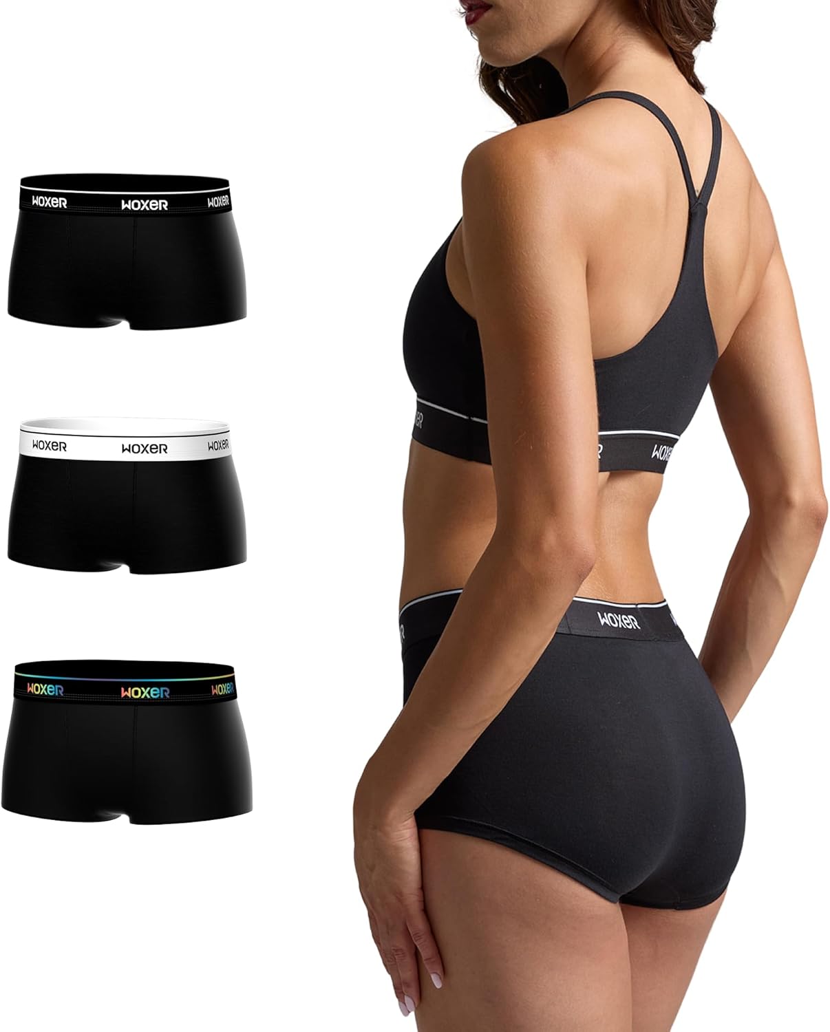 Woxer Womens Boxer Briefs Underwear – Ultra Short Boyshorts Panties, Modal Fabric, Chafe-Free, Boxers for Sleep & Gym