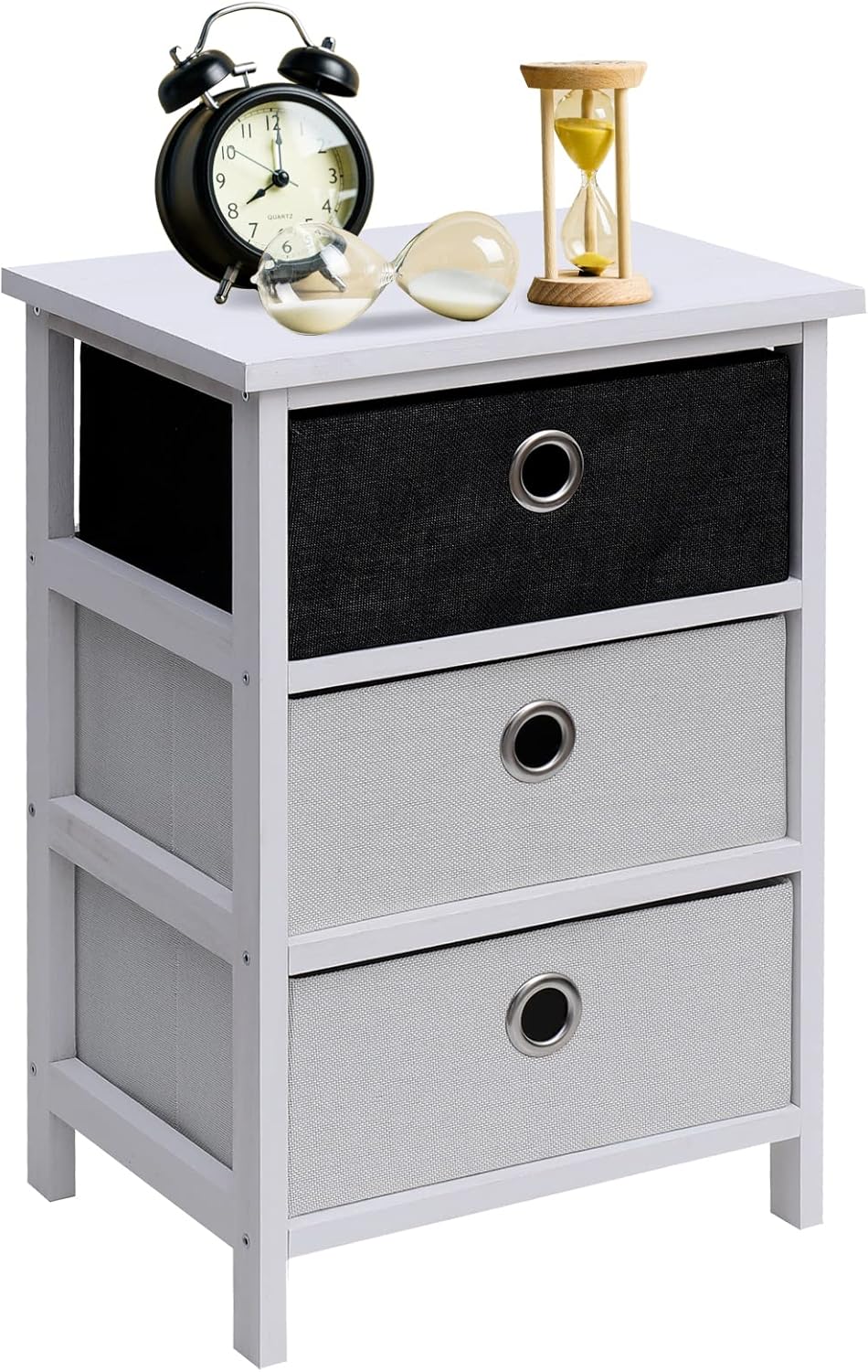 Babion Nightstand with 3 Drawers, Bedside Tables for