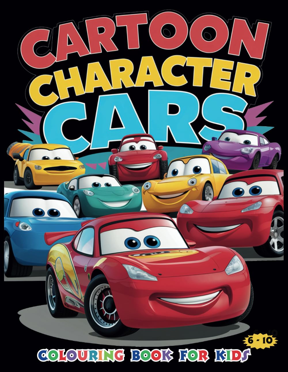 cartoon character cars colouring book for kids: 100 charming drawings of cartoon character cars for Stress Relief and Relaxation (modified cars coloring book)