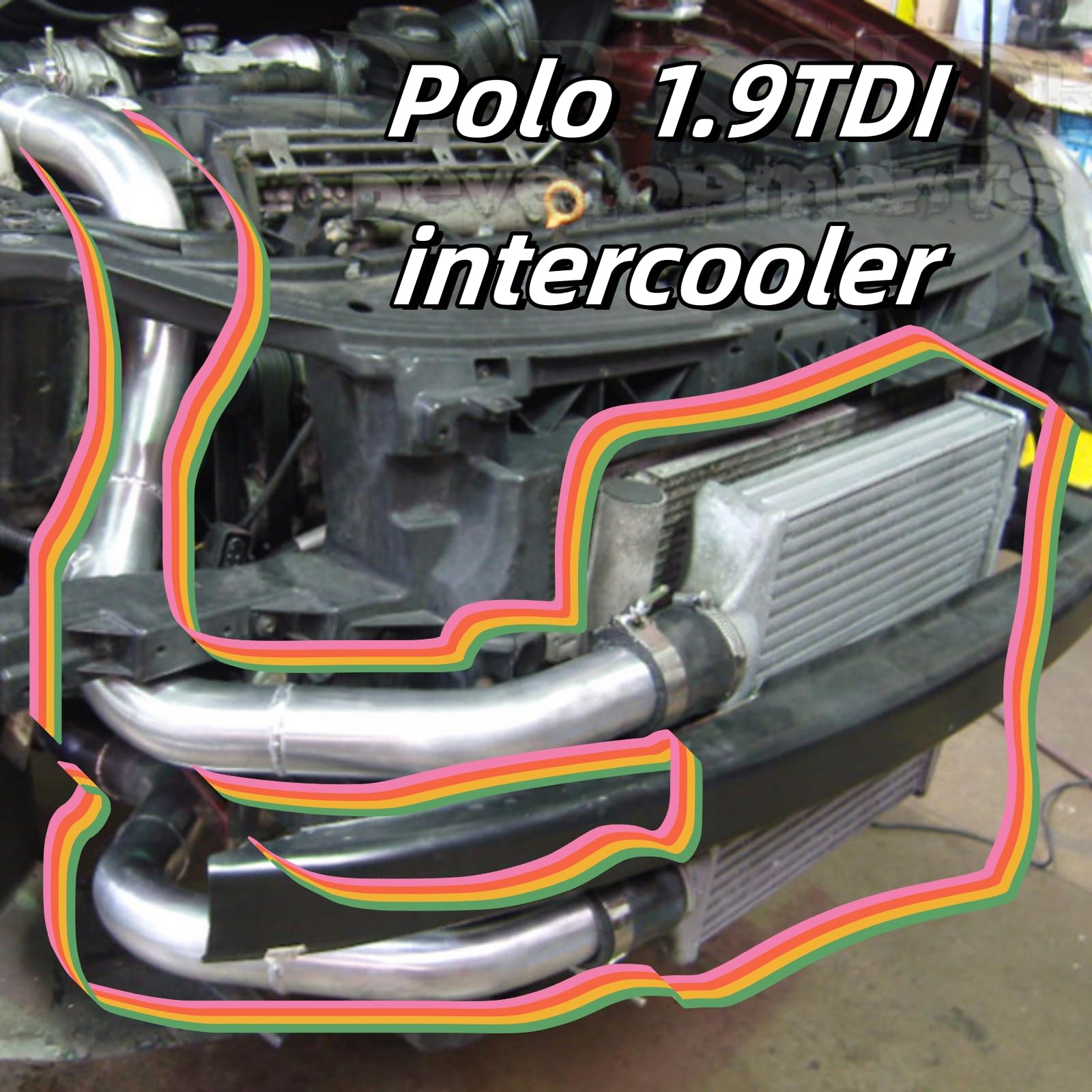Intercooler aluminiowy Pasuje do Seat Ibiza Polo i pasuje do Fabia 1.9 Pasuje do TDI-aluminiowy zestaw FMIC z przednim mocowaniem intercoolera