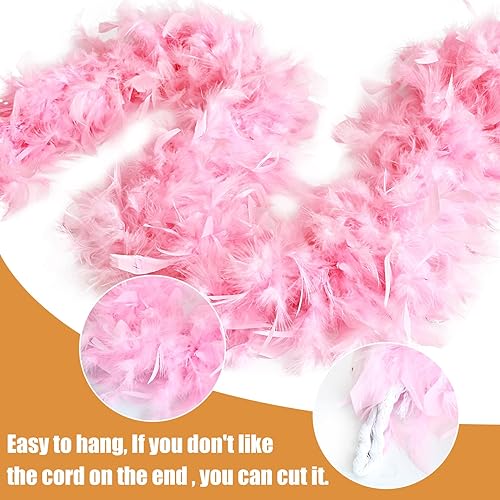 Miniatura 3 de FeelfunFeather Boa de plumas de pavo de 2 yardas para manualidades, boda, fiesta, baile, Halloween, Navidad, disfraz para decoración del hogar