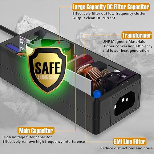 Miniatura 4 de Fuente de alimentación de 5 V 5 A, adaptador de corriente universal, fuente de alimentación de CC, adecuado para sistema de seguridad CCTV fuente
