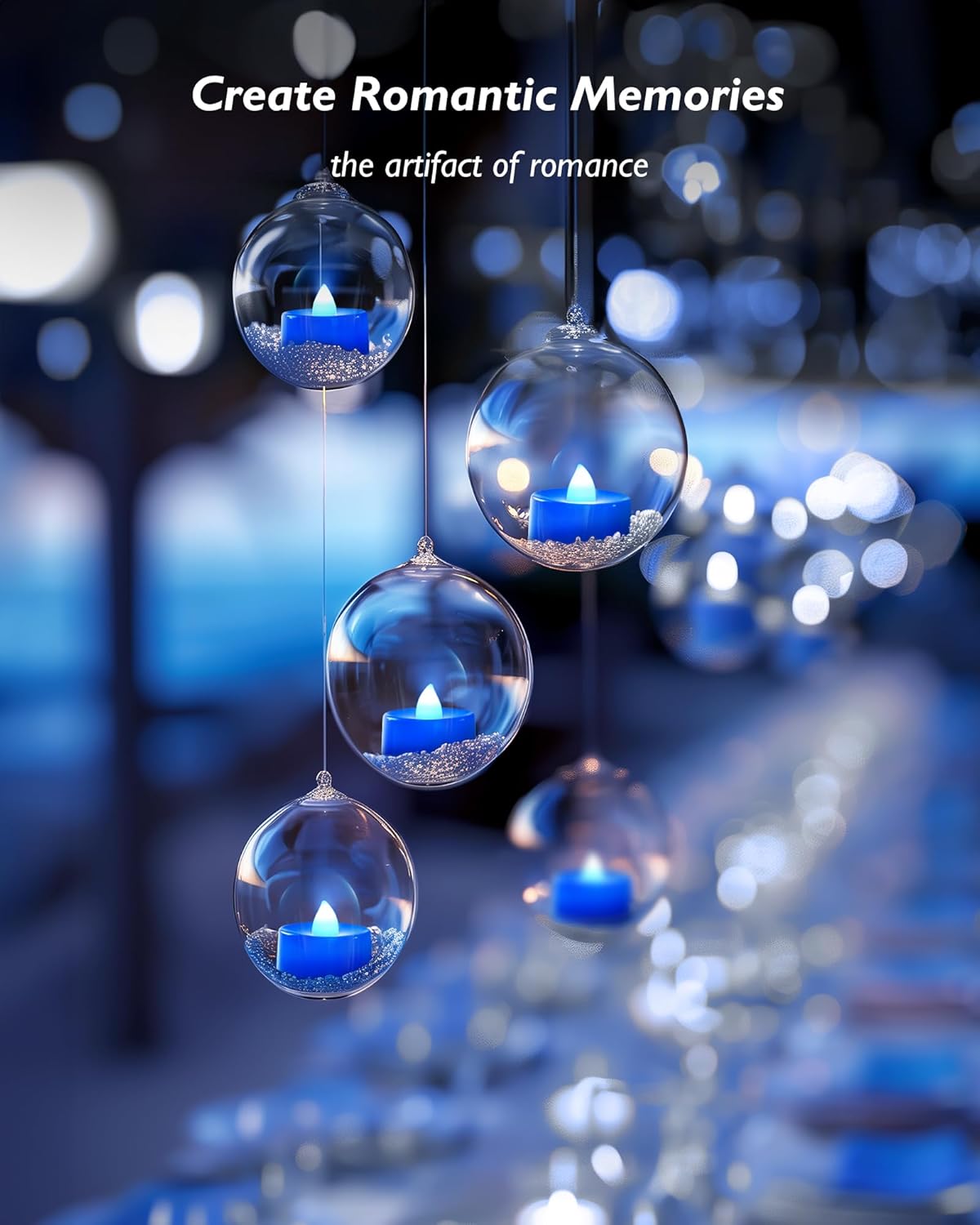 Amagic Blue LED Tea Lights Candles, 24 Pack Battery Operated Flameless Tea Lights, Long Lasting Colored Tealights Candles for Halloween and Festival Celebration, Party, Wedding Table Decor, Birthday - Image 4