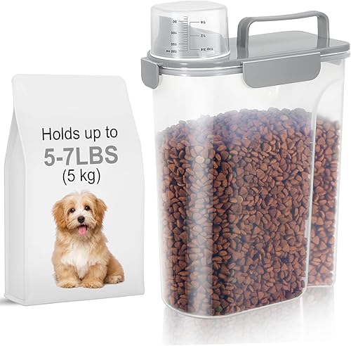 Contenedor de almacenamiento de alimentos para perros y gatos de 5 a 7 libras con boquilla grande mejorada, sin BPA, 4 sellos a presión, recipientes