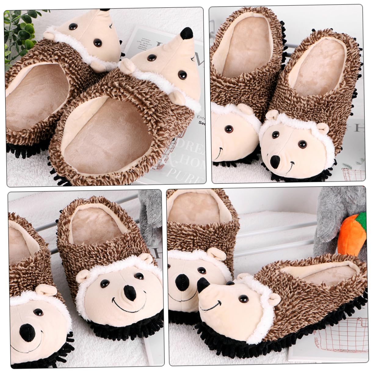 Pantuflas De Erizo Zapatilla De Adulto Zapatillas De Casa De Felpa Zapatillas De Casa Lavables Zapatillas Lindas Para Mujer Trapeador Limpiador De Pisos Empeine: Algodón Shu
