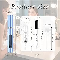 Vista 2 de Botella de perfume recargable mini con atomizador, botellas separadas portátiles, dispensadores de cajas de espray para viajes y salidas 5 ml/0.2 4