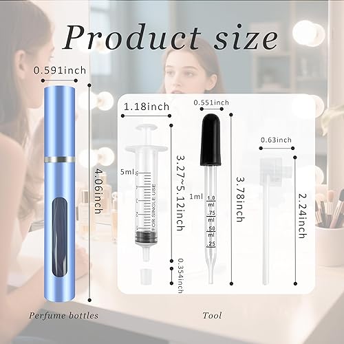 Miniatura 2 de Botella de perfume recargable mini con atomizador, botellas separadas portátiles, dispensadores de cajas de espray para viajes y salidas 5 ml0.2 oz,