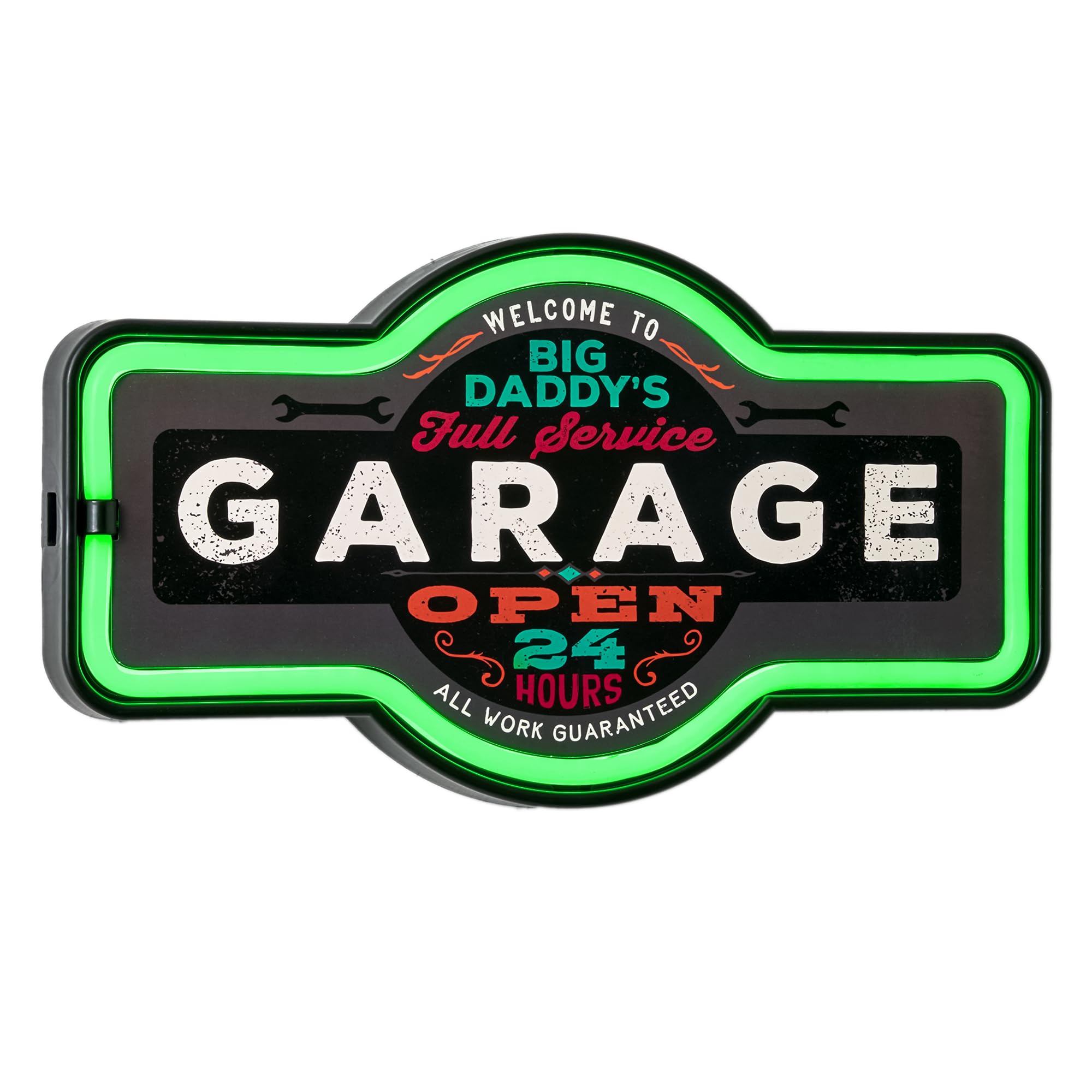 SOTT Big Daddy's Garage - Reproduction Vintage Advertising Marquee Sign - Battery Powered LED Neon Style Light,Plastic- 17 x 10 x 3 Inches