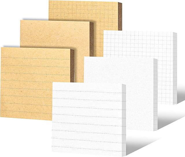 300Sheets White Sticky Notes 3x3 inches Sticky Tabs, Note Taking Supplies Individually Wrapped Carton Packaging for Office,School,Home