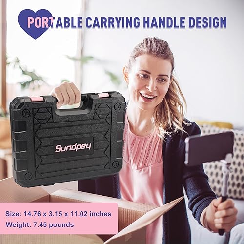 Miniatura 6 de Sundpey Kit de herramientas para el hogar, 148 piezas, juego de herramientas portátiles de reparación manual básica con estuche, destornillador de