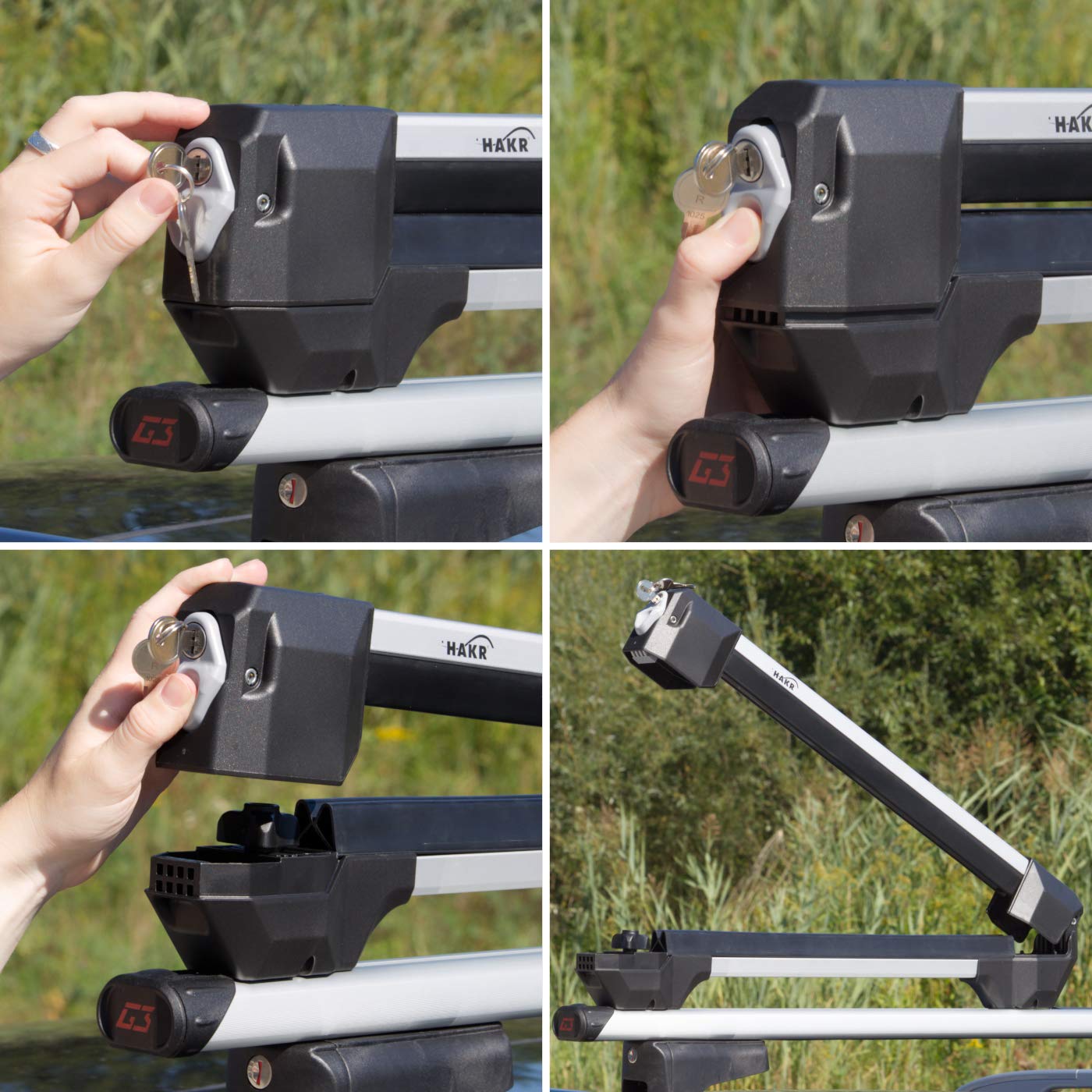 Skiträger für 4 Skipaaren 2 Snowboards Montage auf Stahl und Alu Dachträger