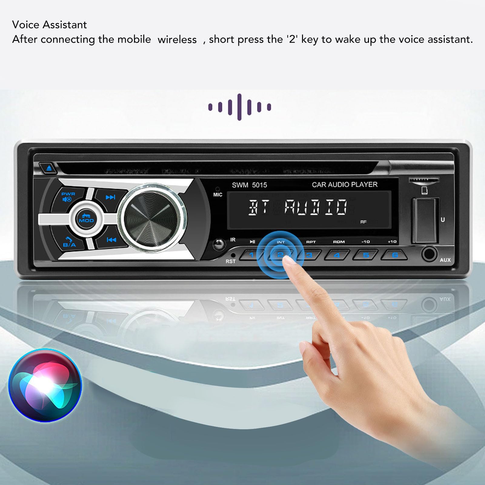 Bluetooth-CD-Autoradio mit USB-Anschluss, UKW-Radio, MP3-Player, Unterstützt CD-DVD-AUX-TF-Eingang, Single-Din-Autoradio, mit Fernbedienung