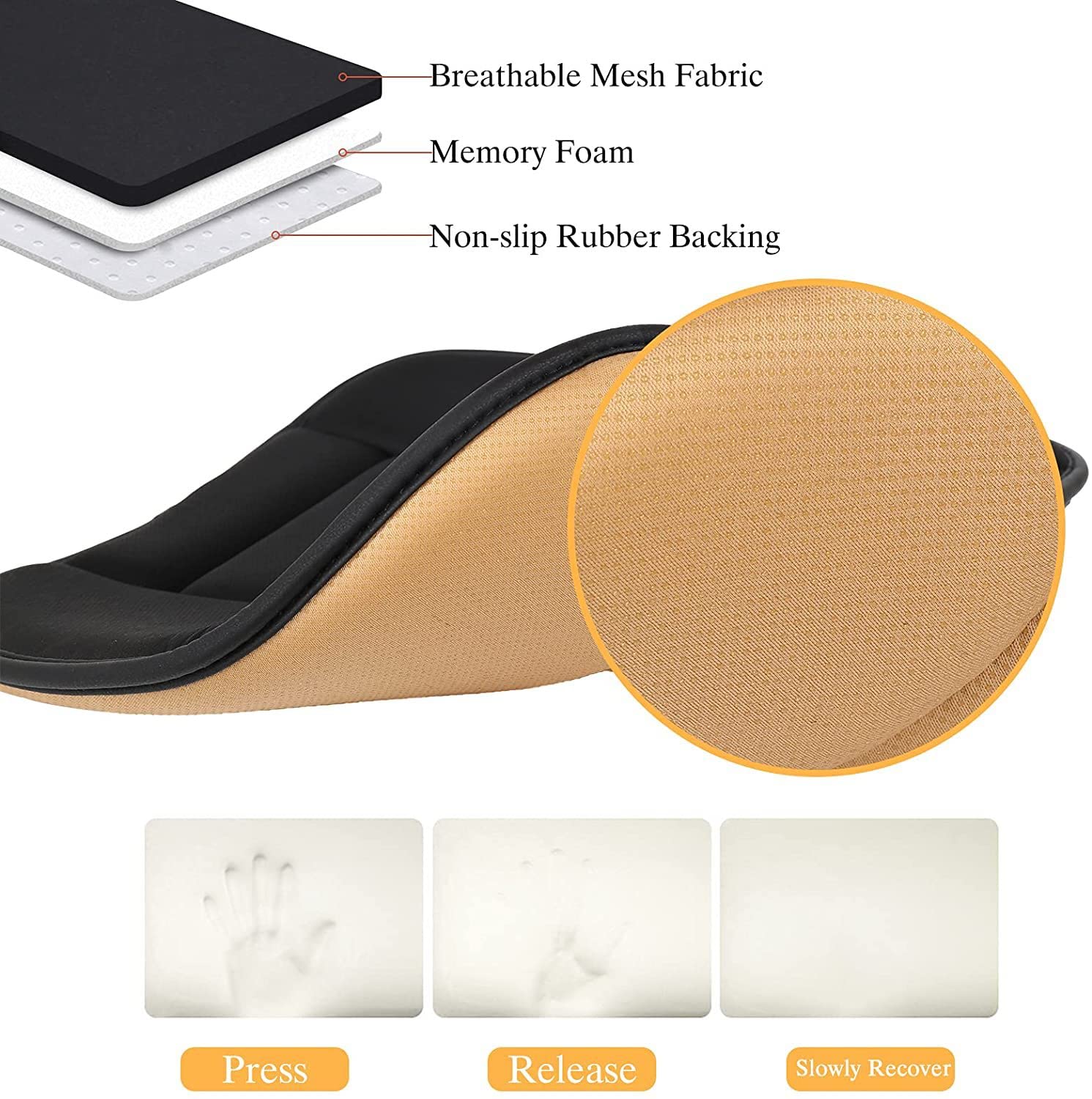 JSYDMA Cuscino per Sedile Auto per BMW Serie 5 G30 G31 G38, Cuscino Sedile Auto Anteriore in Memory Foam per alleviare la Pressione sull'anca,B-Grey