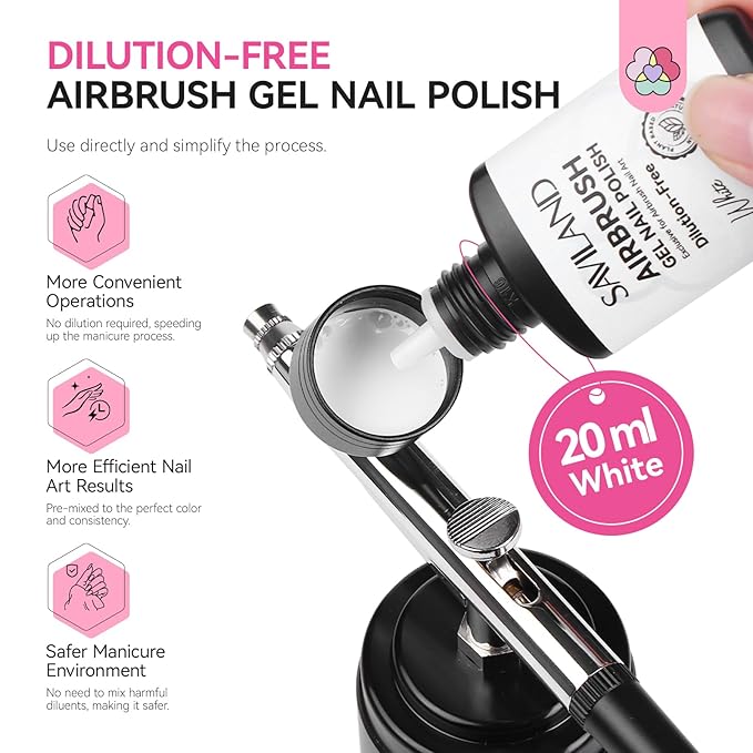Esmalte en gel Airbrush SAVILAND 20 ml blanco miniatura 2