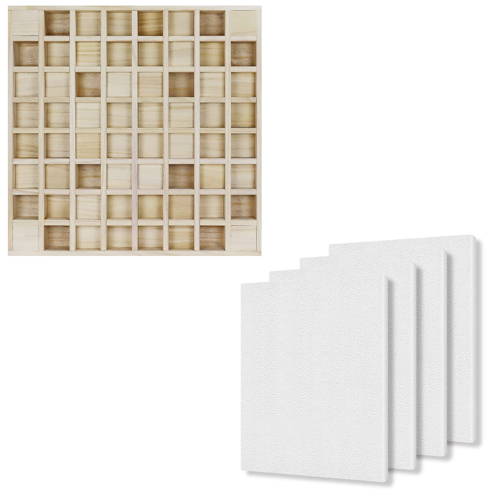 Photo 1 of **INCOMPLETE**BXI Sound Diffuser - 24 X 24 X 2.8 Inches & BXI Quilt Design Wall - 31.5 x 23.6 x 0.6 inches, Pack of 4 (White, L)