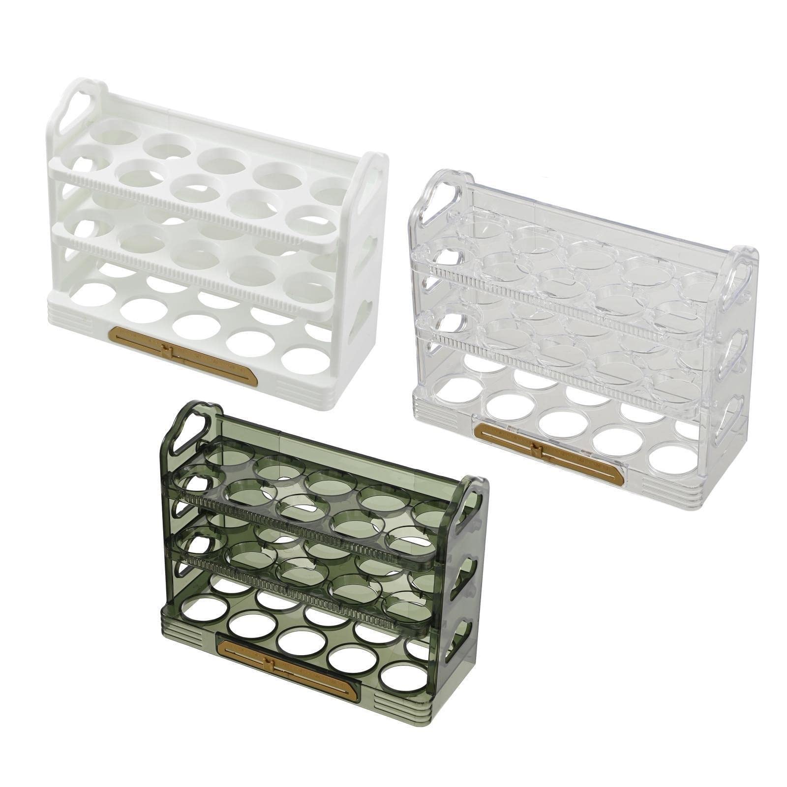 Cubo de Huevos para Nevera, Soporte para Huevos, bandejas para Huevos con asa, Organizador de Huevos para Nevera, Estante de cajón para encimera de despensa