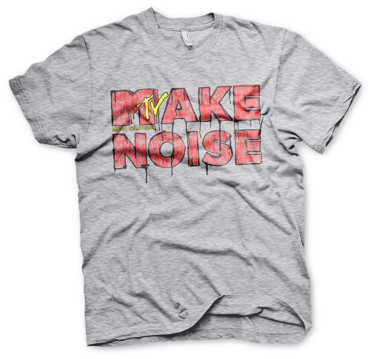 MTV Officially Licensed Make Noise Mens T-Shirt (Heather Grey), M