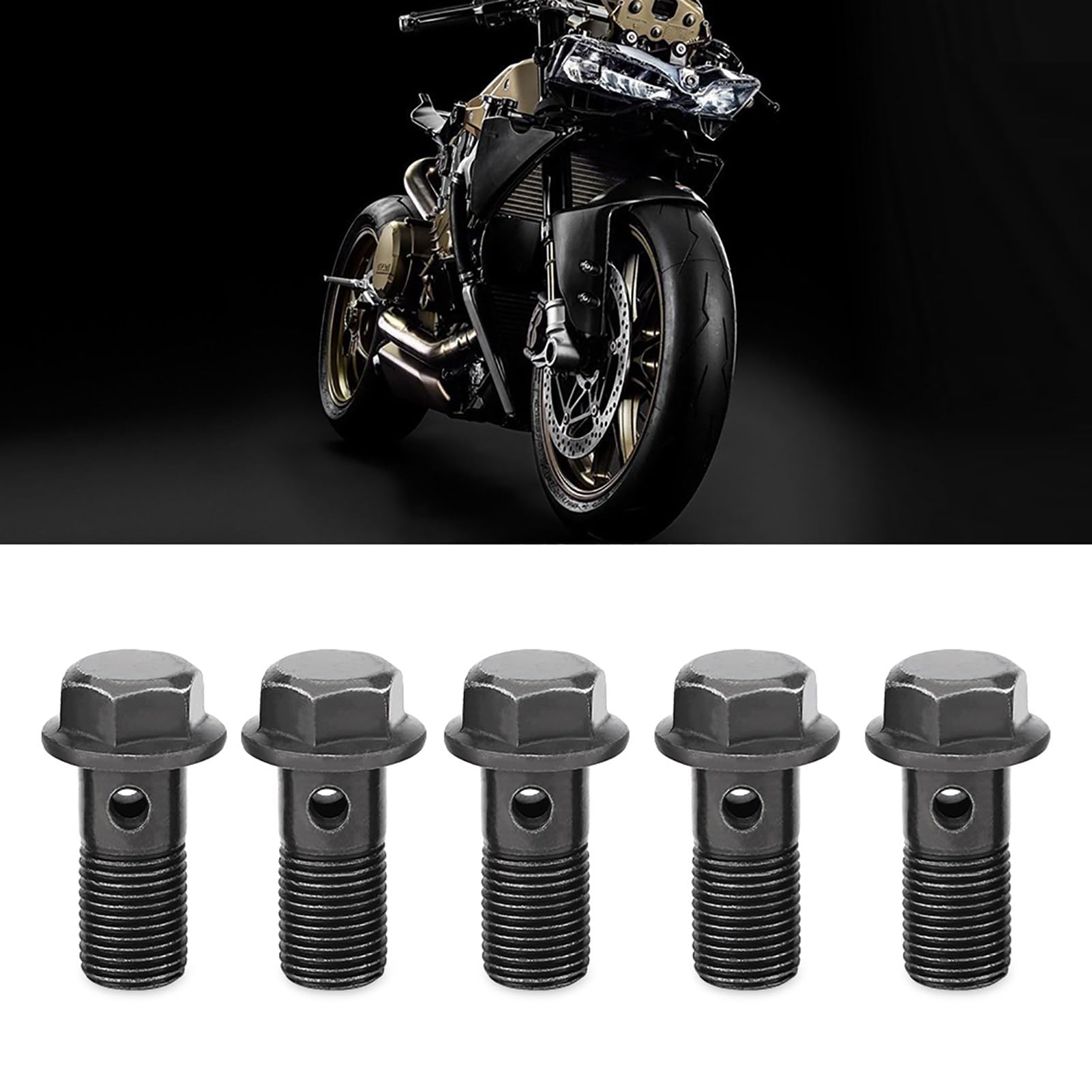 High Temperature Lug Nut Cover Cluth BoltsBrake Bolt & Washers, Unique Lug Nut, Easy Installation Scooter Motorcycle Brake Boltfor MotorcycleBanjo (M10×1mm) banjo bolts