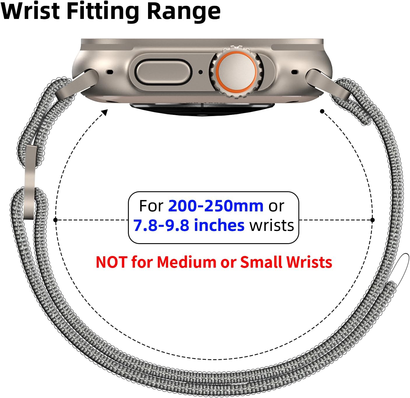 XL XXL Big Men Wrist Band Compatible with Apple Watch Series 11 10 46mm Ultra 49mm iWatch Series 9 8 7 45mm Ankle Nylon Soft Breathable Strap for Series 6 5 4 3 2 1 44 42mm Men Women Arm Band
