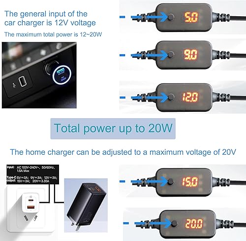 Miniatura 4 de Adaptador USB C macho a 12 V, USB a cable convertidor de enchufe para encendedor de cigarrillos de automóvil (paquete de 2)