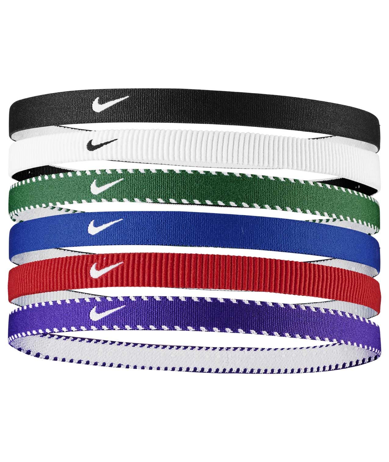 NIKE Flex Classic Headbands 6PK Sport Game Royal Elastic Hair Bands (6 Pack)