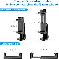 Vista 7 de Owine Adaptador universal de trípode para teléfono celular, abrazadera premium para smartphone, compatible con iPhone, Samsung Galaxy, Note, Lg