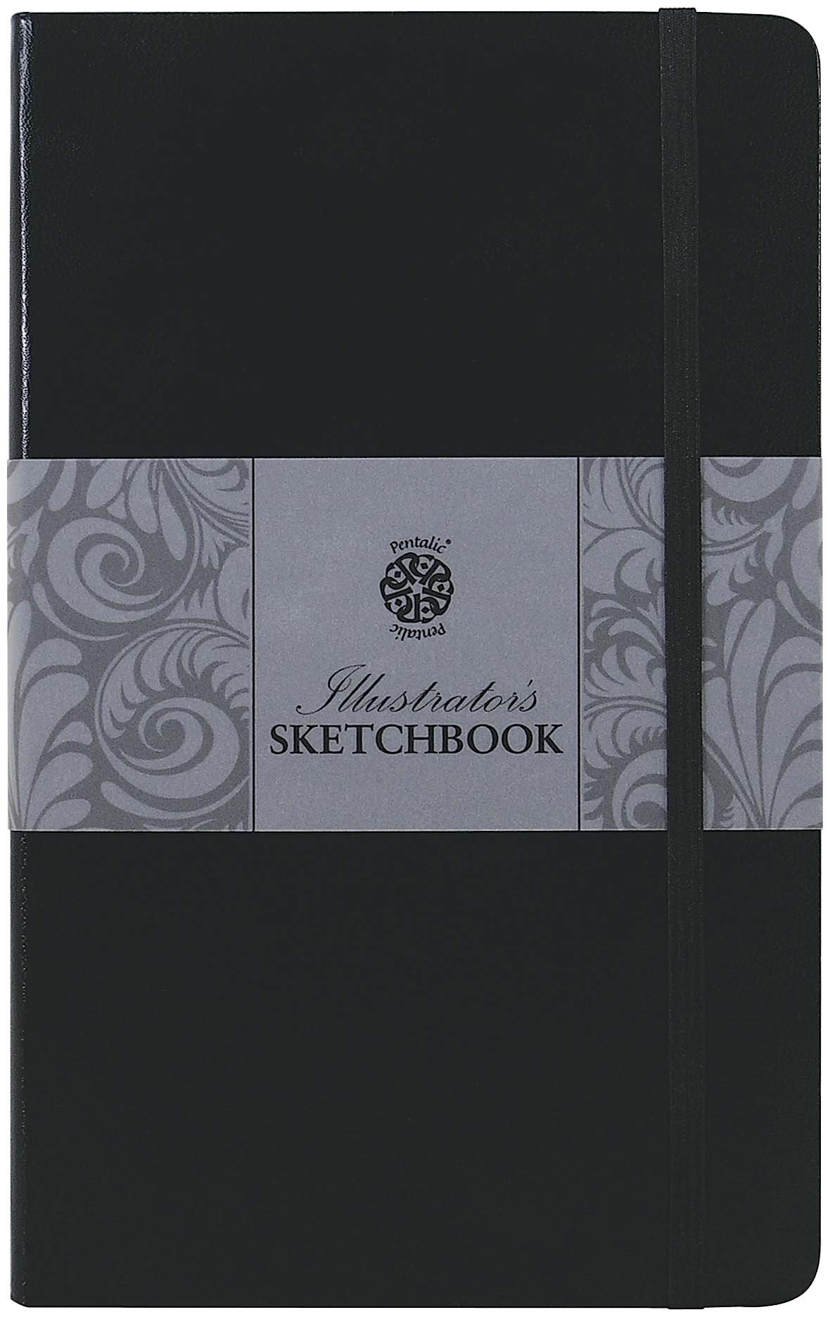 Pentalic Sketchbook, Paper, Espresso, 5 x 8-inch, 192 Page Book, (Black)