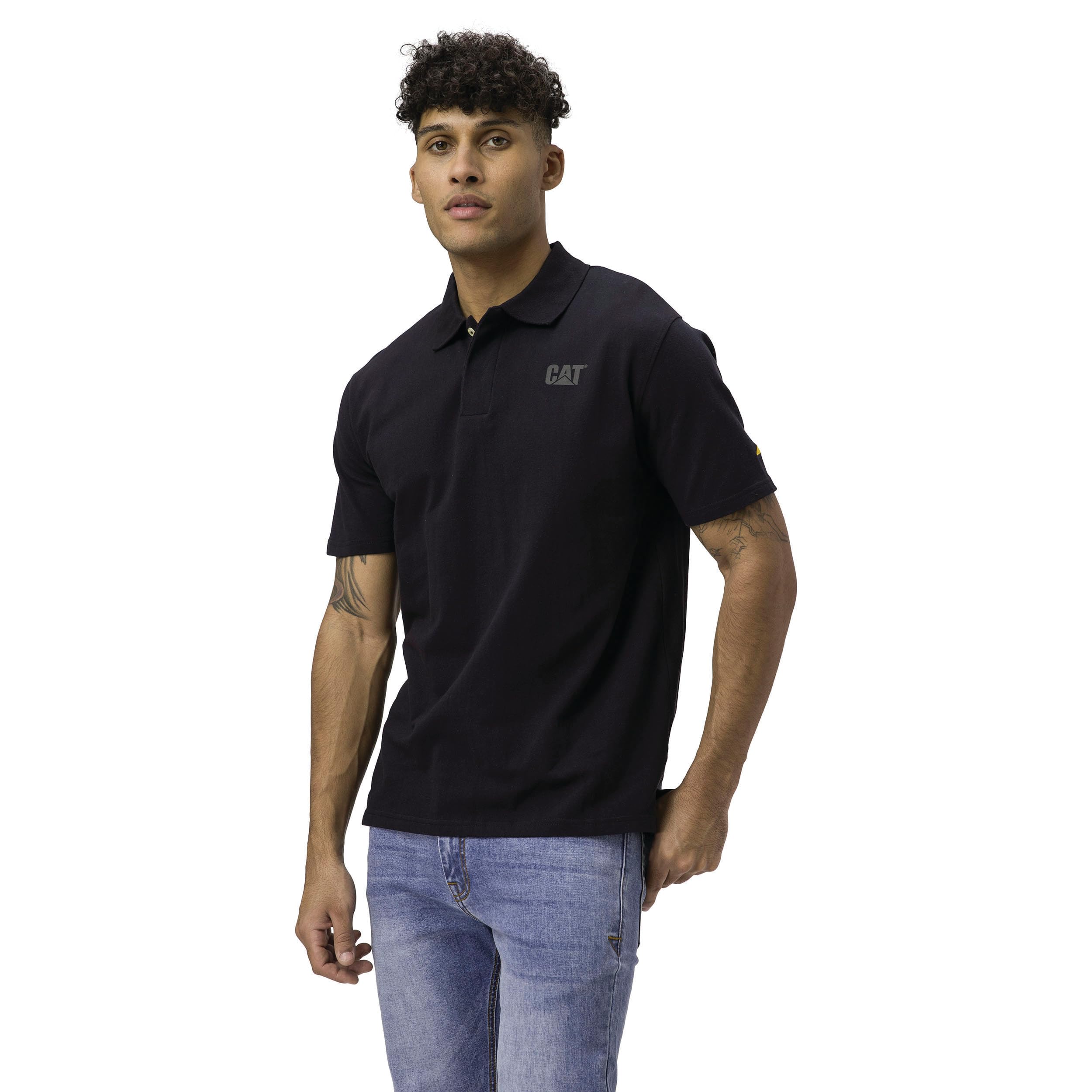 CAT Men's Logo Pique Polo